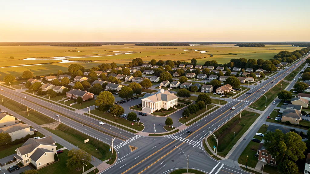Aerial view of Georgetown, DE showing the local landscape and terrain relevant to aerial imaging operations
