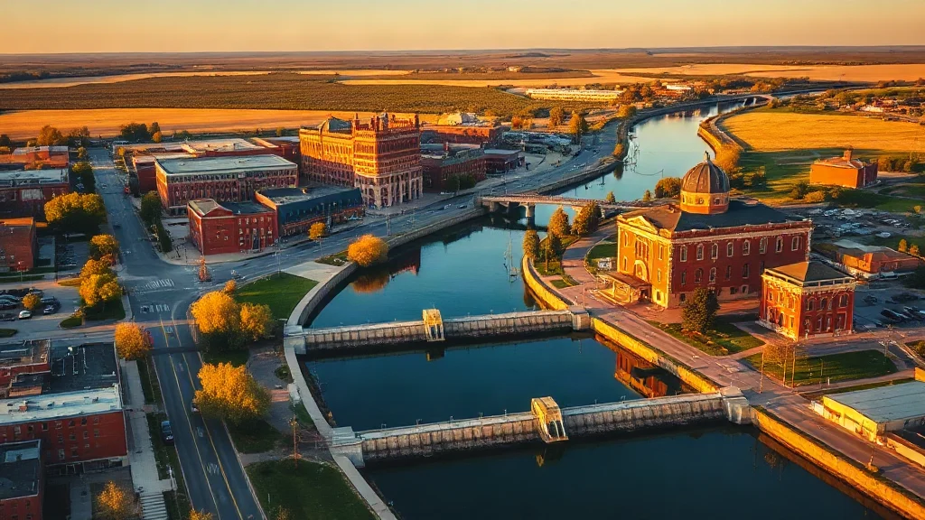 Aerial view of Grand Forks, ND showing the local landscape and terrain relevant to aerial imaging operations