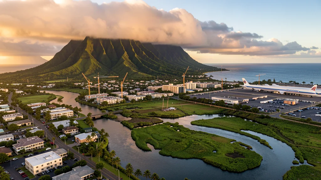 Aerial view of Hilo, HI showing the local landscape and terrain relevant to aerial imaging operations