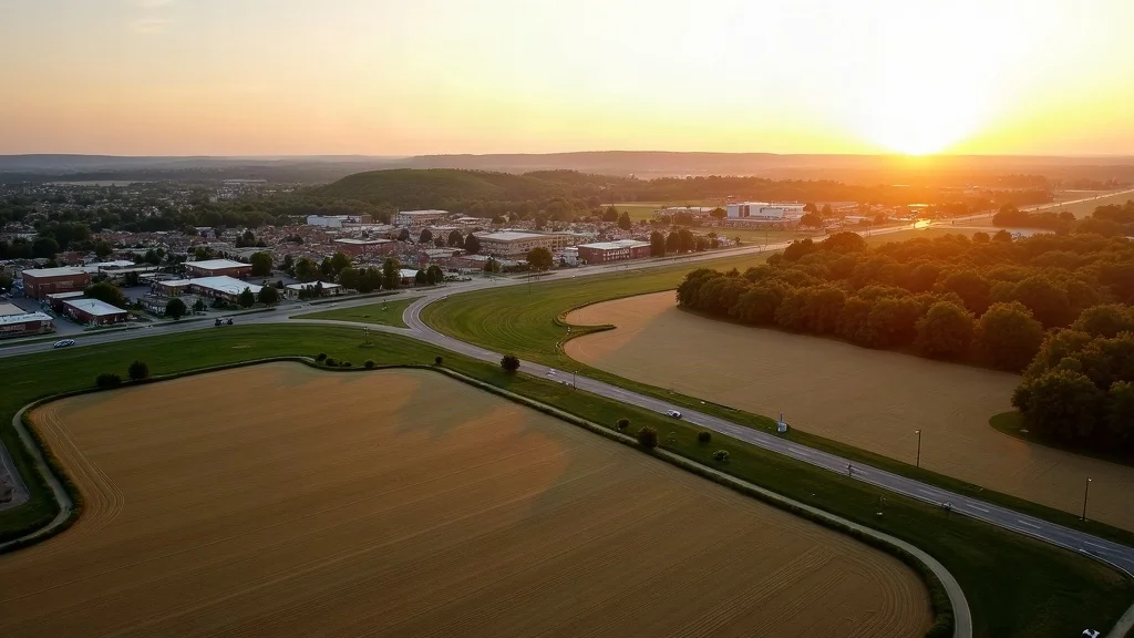 Aerial view of Hopkinsville, KY showing the local landscape and terrain relevant to aerial imaging operations