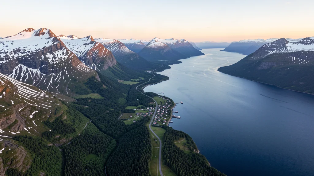 Aerial view of Valdez, AK showing the local landscape and terrain relevant to aerial imaging operations