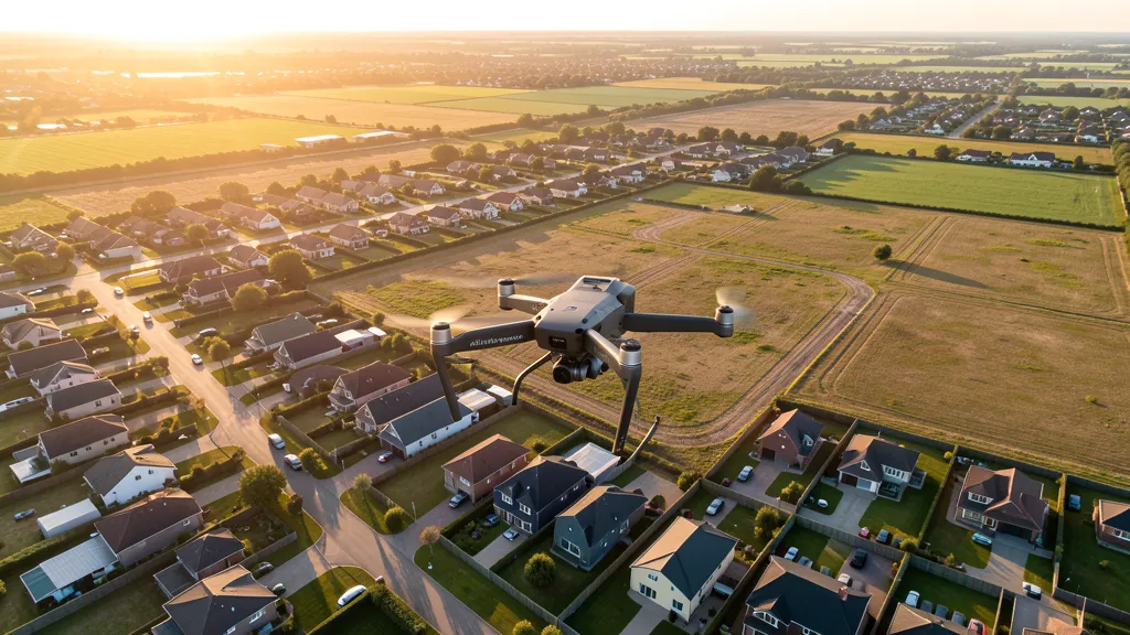 Drone conducting aerial imagery in Kalispell, Montana — professional aerial mapping services