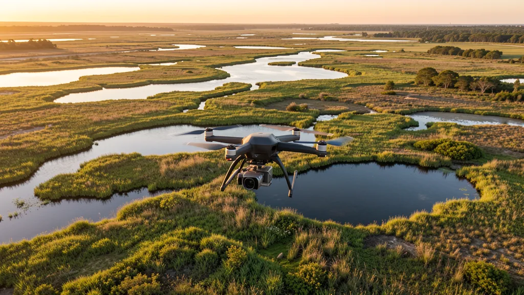 Drone conducting environmental monitoring in Abilene, Texas — professional aerial mapping services